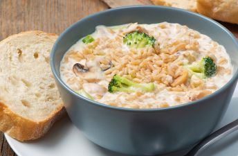 Creamy Chicken & Brown Rice Soup with Broccoli