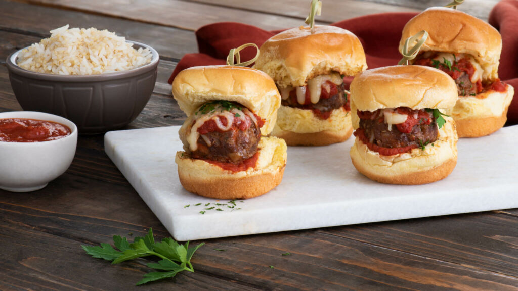 Jasmine Rice & Quinoa Meatball Sliders