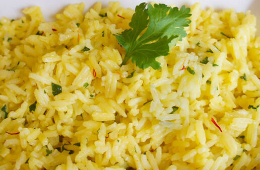 Lime Saffron Basmati Rice with Cilantro