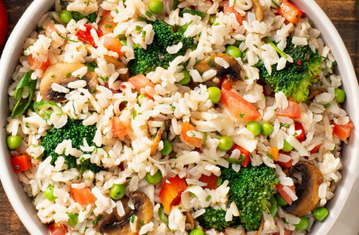 Mediterranean Layered Rice Salad