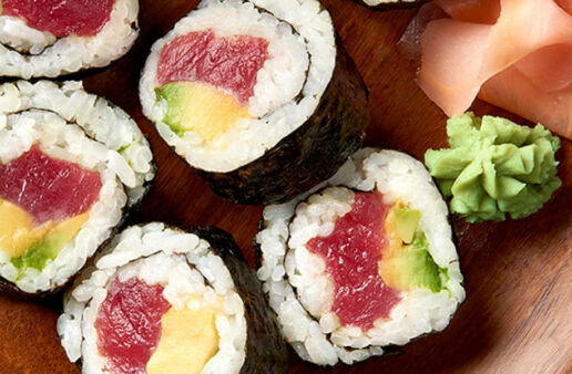 Sushi from Authentic Grains with avocado and tuna