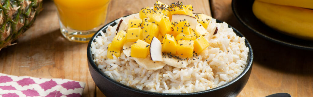 Tropical Jasmine Rice with Quinoa Breakfast Bowls
