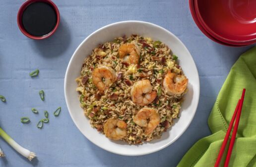 Bowl of Bacon and Shrimp Fried Rice
