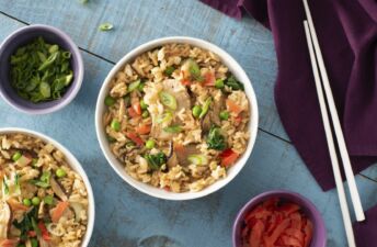 pork and vegetable fried rice with ginger