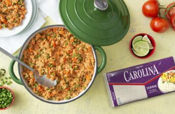 Mexican Rice with Carrots, Peas, Tomatoes and Jasmine Rice
