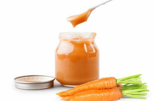 Rice puree blended with carrots