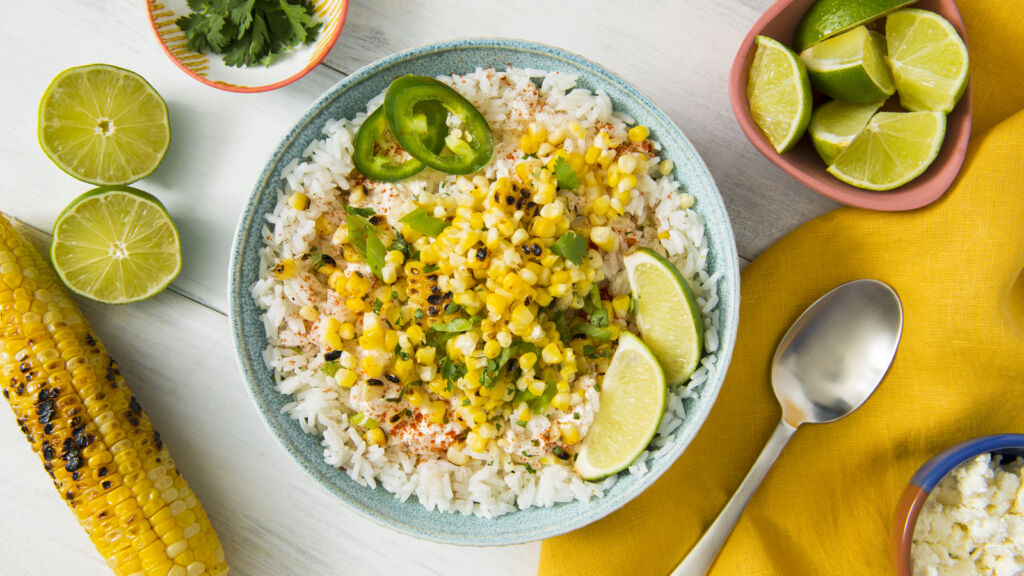 mexican-street-corn-with-jalapenos-lime-and-white-rice