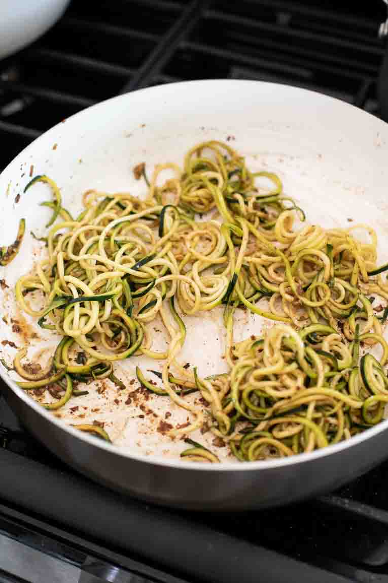 sauteeing zucchini noodles