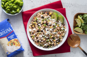 Spicy Southwest-inspired rice salad with beans, feta cheese and cilantro