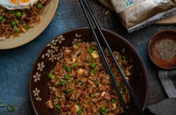 bacon-fried-rice-with-fried-egg-scallions-and-carolina-rice-package