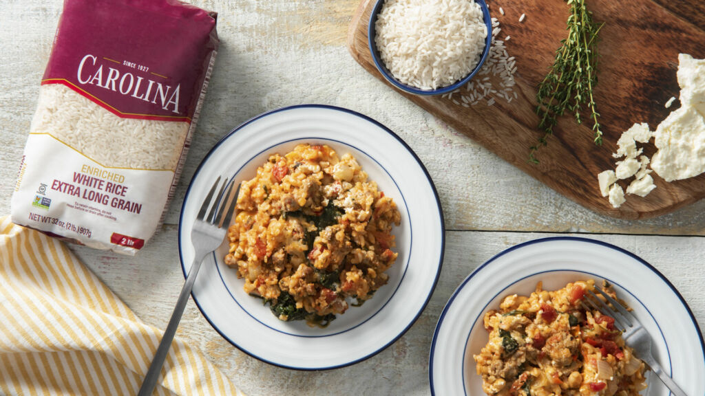 one-dish-casserole-with-white-beans-rice-and-chorizo