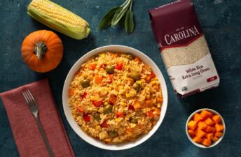 Yellow Rice made with corn and pumpkin