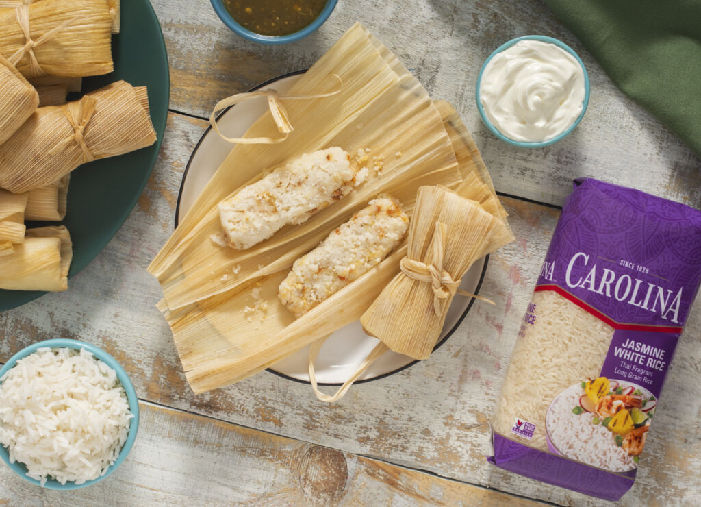 chorizo-rice-tamales-with-jasmine-rice-and-chorizo