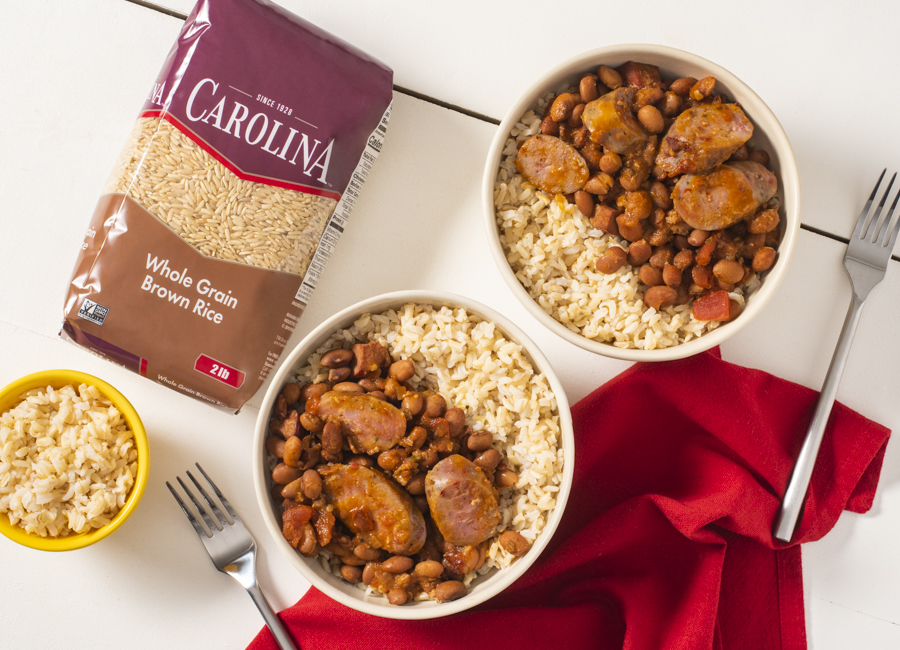 Frijoles charros con arroz integral | Arroz Carolina®