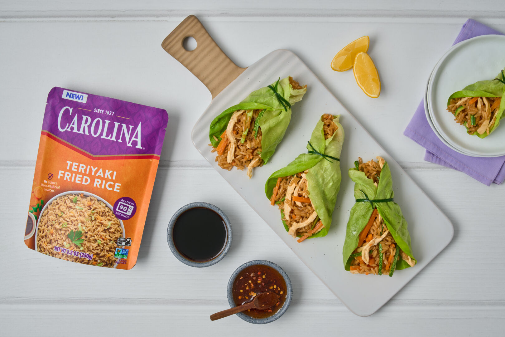 Teriyaki Chicken Lettuce Wraps with Rice