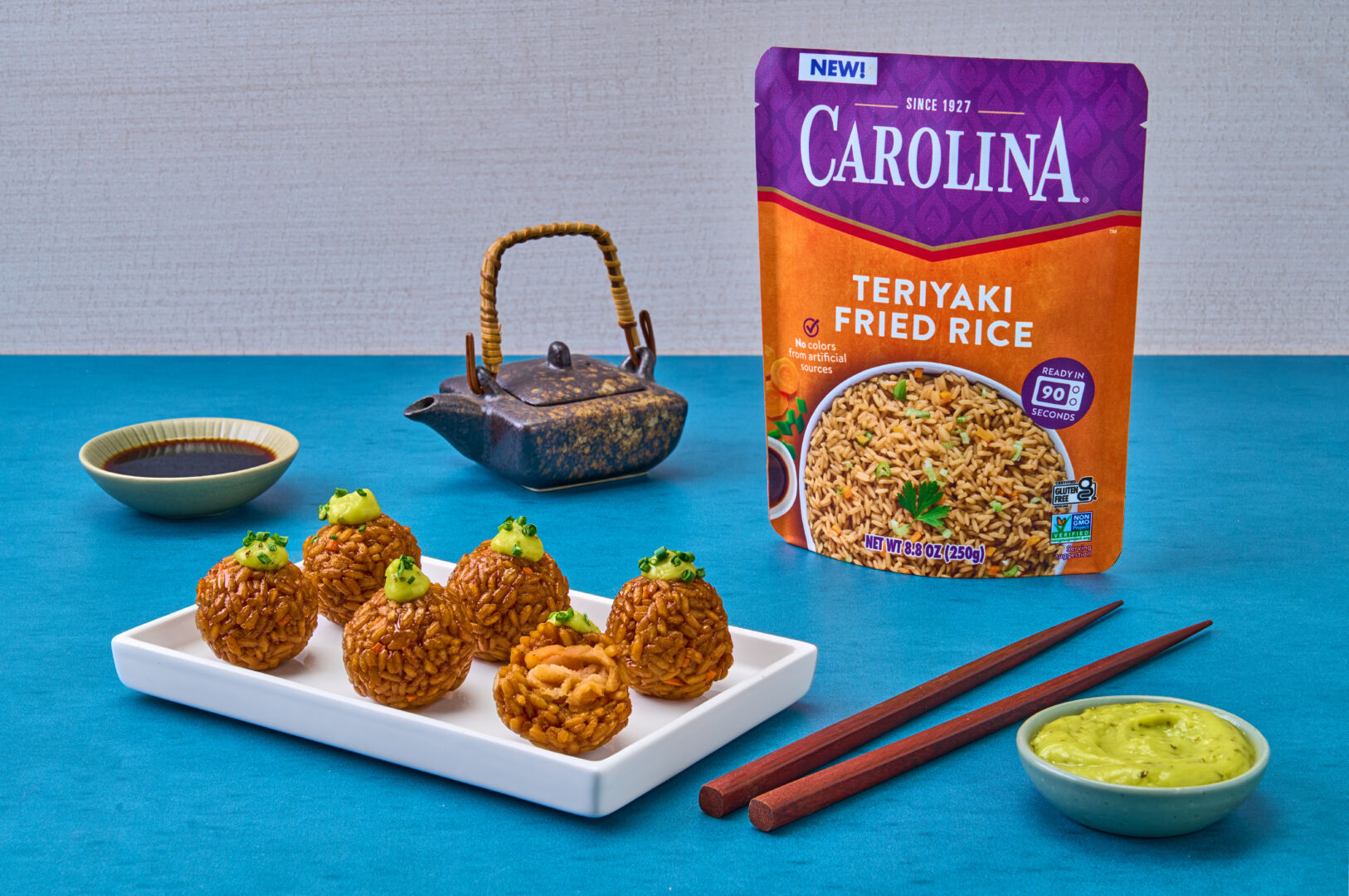 Teriyaki Rice Balls Stuffed with Smoked Salmon